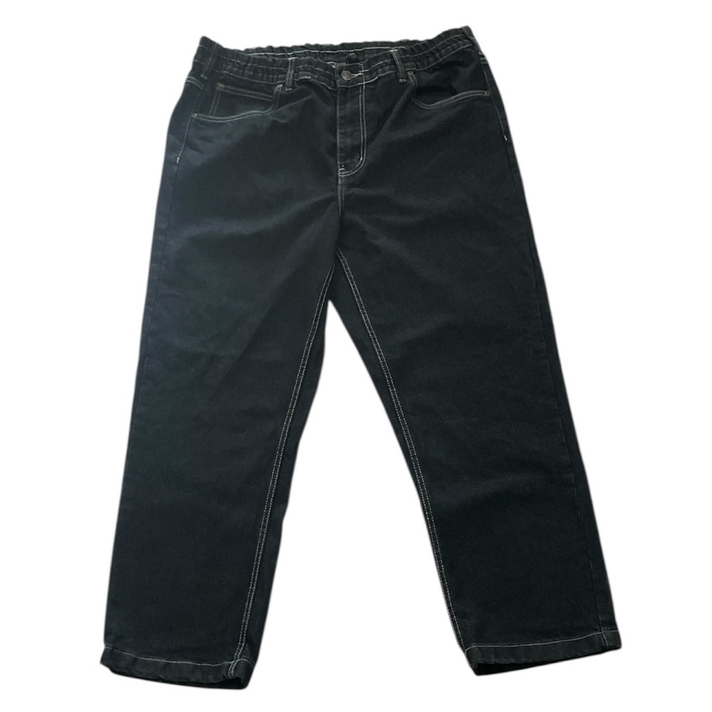 HABAND CASUAL JOE WOMENS DARK BLACK BLUE JEANS STRETCHY WAIST SIZE 38/S